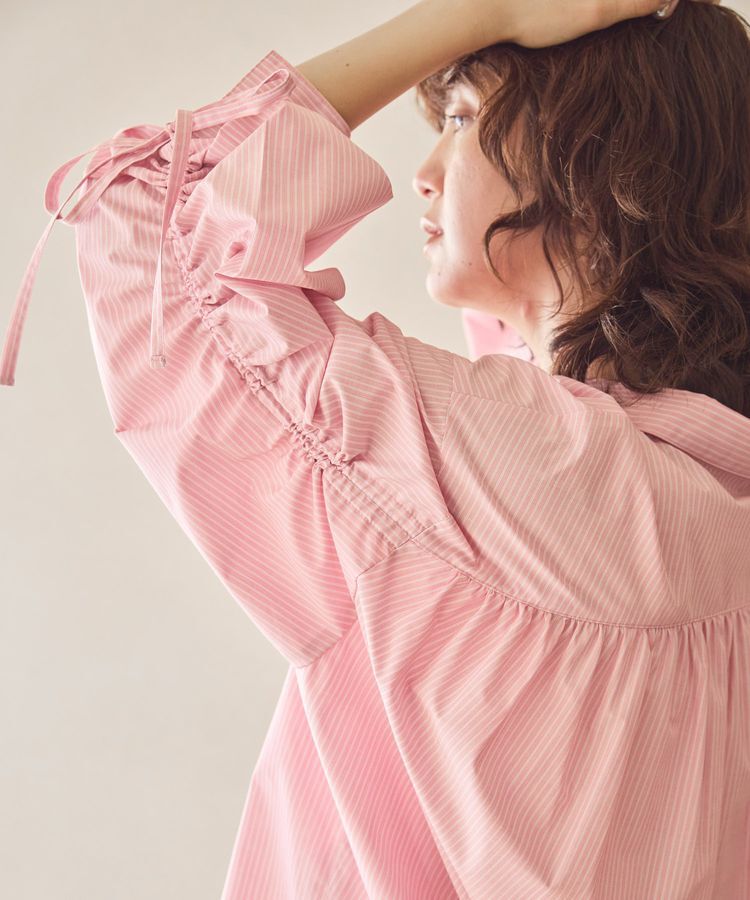 AMERICAN HOLIC「イージーケアバックギャザーリボンシャツ」|シャツ・ブラウス|