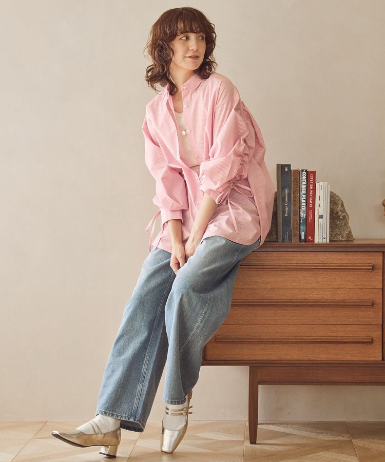 AMERICAN HOLIC「イージーケアバックギャザーリボンシャツ」|シャツ・ブラウス|