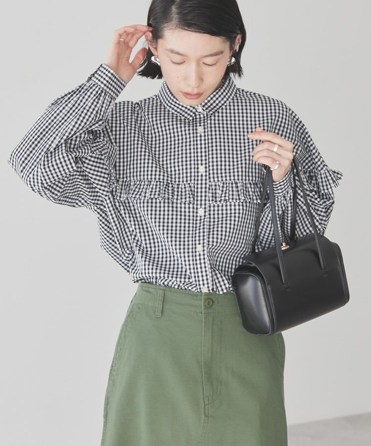 AMERICAN HOLIC「イージーケアフリルシャツ」|シャツ・ブラウス|Gingham Check