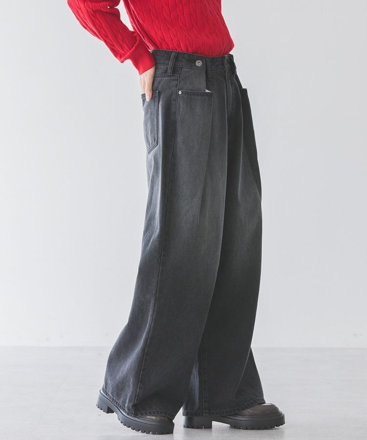AMERICAN HOLIC「タックワイドデニム」|デニム|Gray