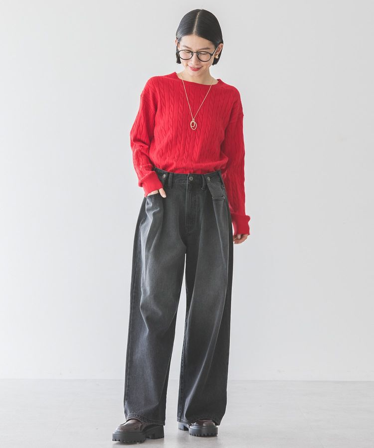 AMERICAN HOLIC「タックワイドデニム」|デニム|