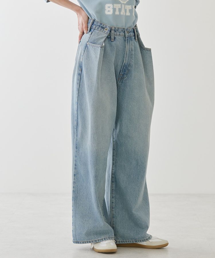 AMERICAN HOLIC「タックワイドデニム」|デニム|