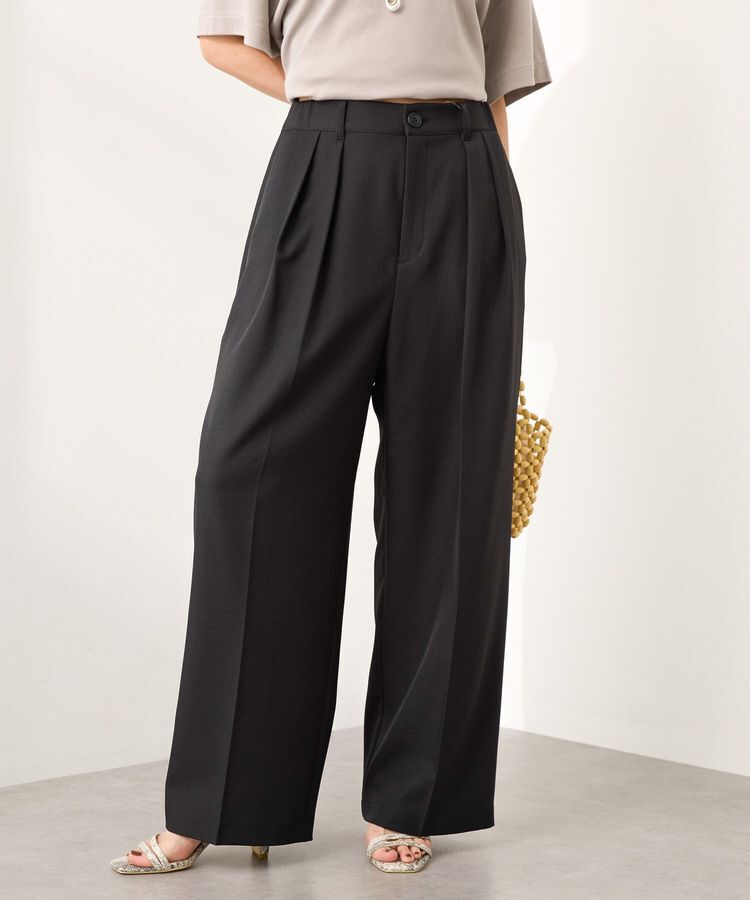 AMERICAN HOLIC「タックワイドパンツ」|その他|Black
