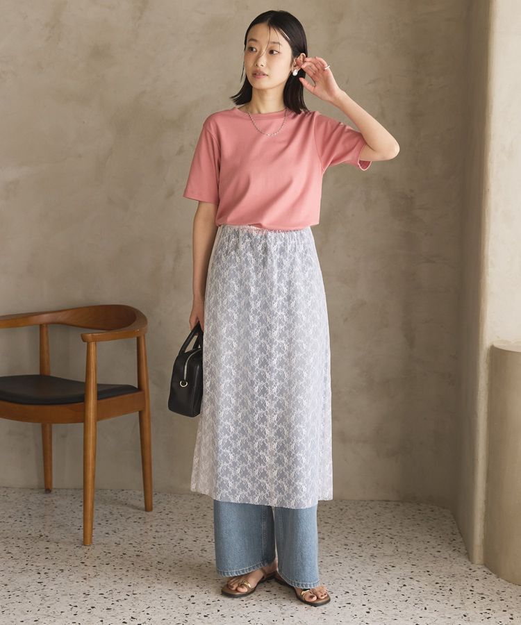 AMERICAN HOLIC「きれいめコットンベーシックTシャツ(5分袖)」|Tシャツ・カットソー|