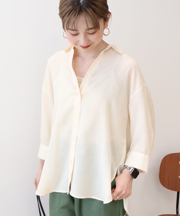 AMERICAN HOLIC「シアーボイルレギュラー7分袖シャツ」|シャツ・ブラウス|Ecru