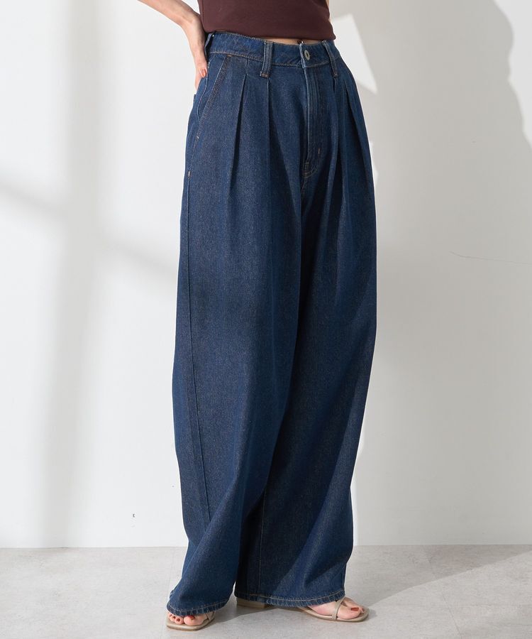 AMERICAN HOLIC「ウエストタックデニムパンツ」|デニム|