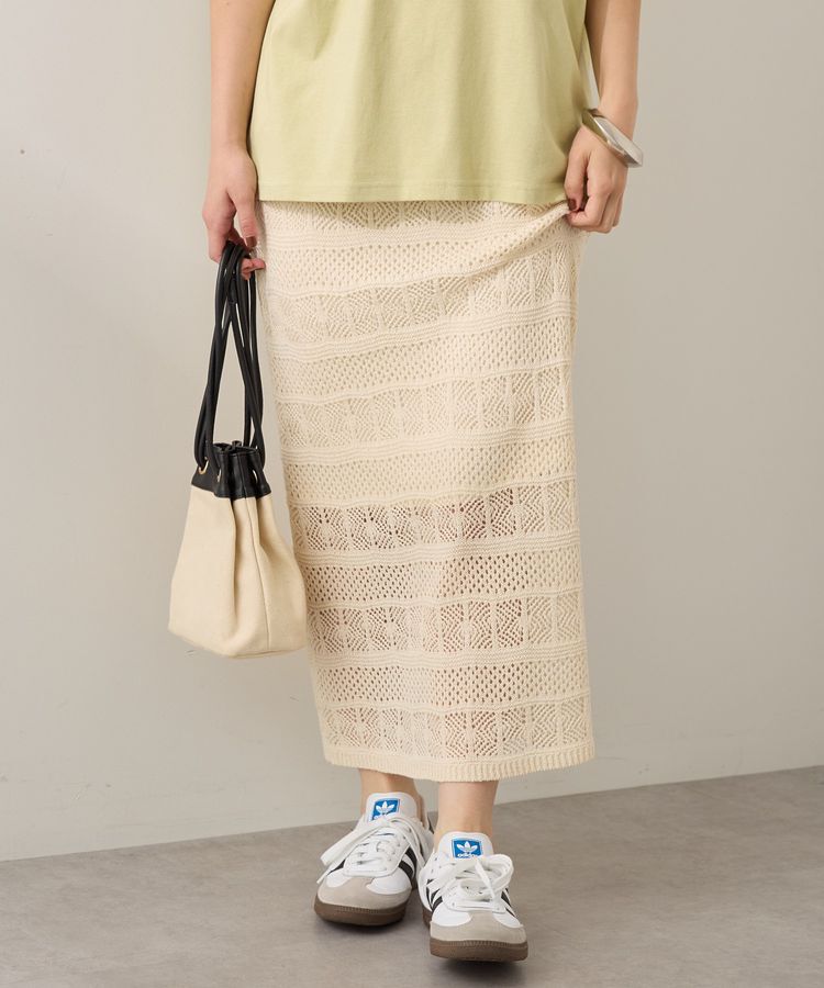 AMERICAN HOLIC「レース編みニットタイトスカート」|タイト|
