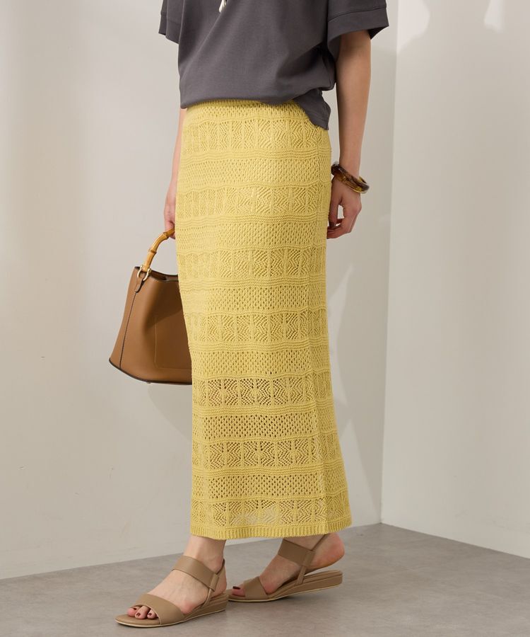 AMERICAN HOLIC「レース編みニットタイトスカート」|タイト|Pistachio