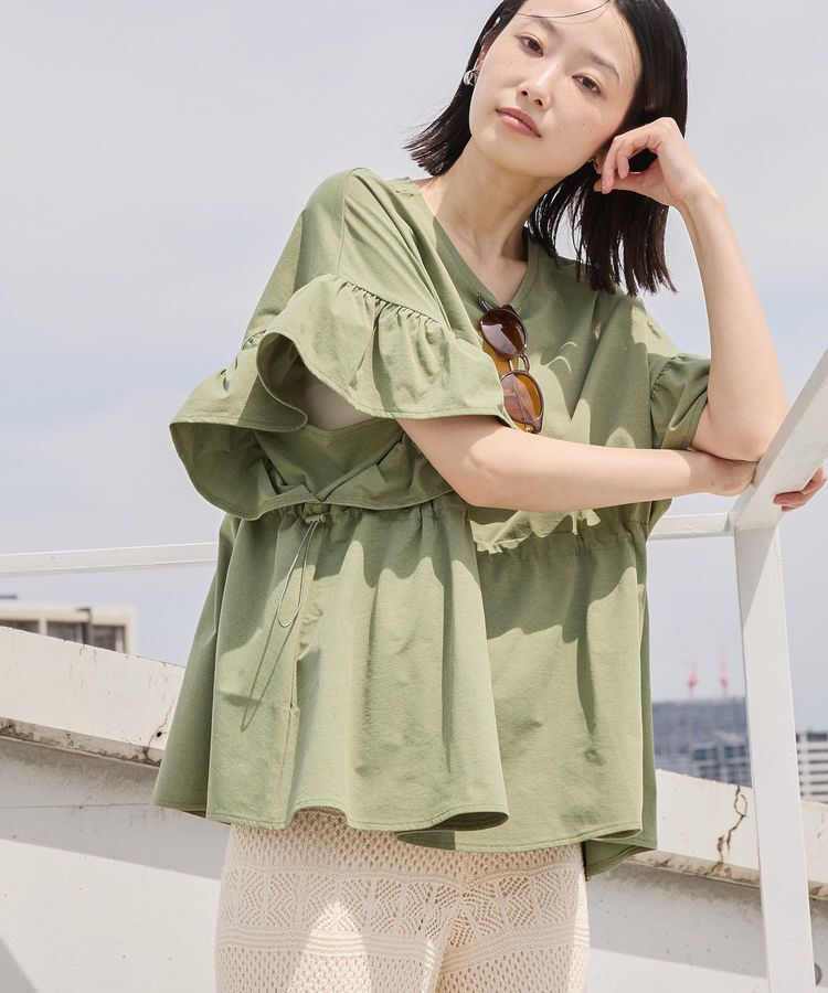 AMERICAN HOLIC「【水陸両用】UVカット袖フリルプルオーバー」|Tシャツ・カットソー|