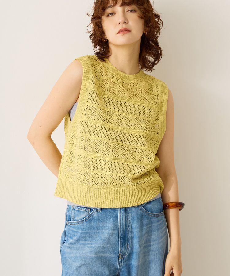 AMERICAN HOLIC「【前後2WAY】レース編みニットベスト」|ベスト・ジレ|