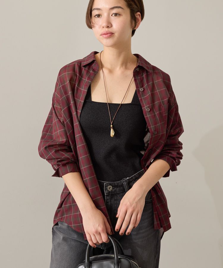 AMERICAN HOLIC「シアーチェック柄オーバーシャツ」|シャツ・ブラウス|Check RED