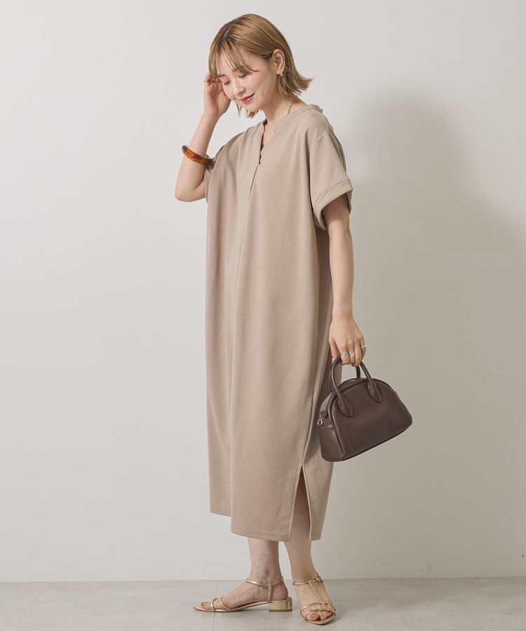 AMERICAN HOLIC「ジョーゼット半袖タックワンピース」|ワンピース|Beige