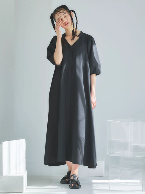  「■ESCAR ランタンスリーブシャツワンピース」|ワンピース|