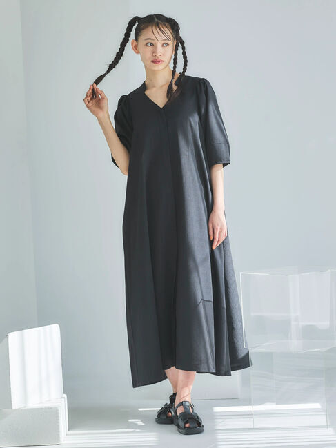  「■ESCAR ランタンスリーブシャツワンピース」|ワンピース|