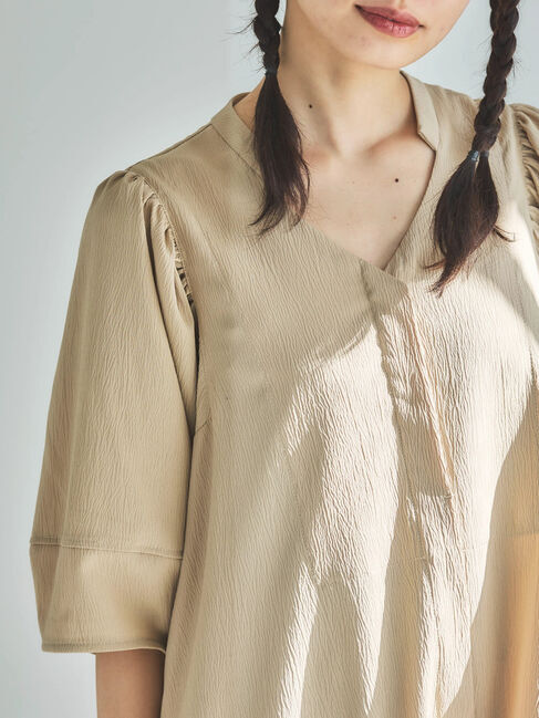  「■ESCAR ランタンスリーブシャツワンピース」|ワンピース|