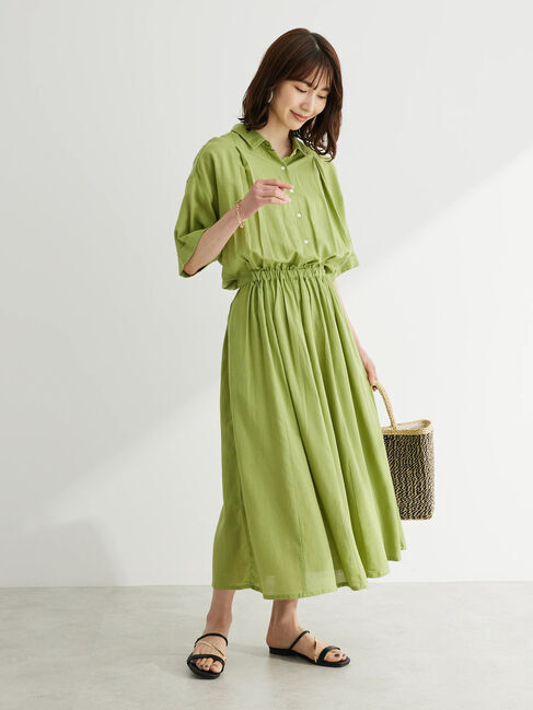 Green Parks「I　襟付きワンピース」|ワンピース|グリーン
