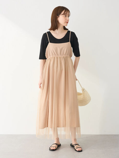 armonia「2WAYラメチュールキャミワンピース」|ワンピース|Beige