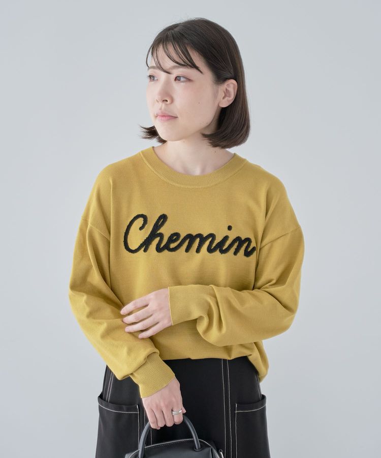 Green Parks「洗える さがら刺しゅうロゴニットプルオーバー」|ニット・セーター|