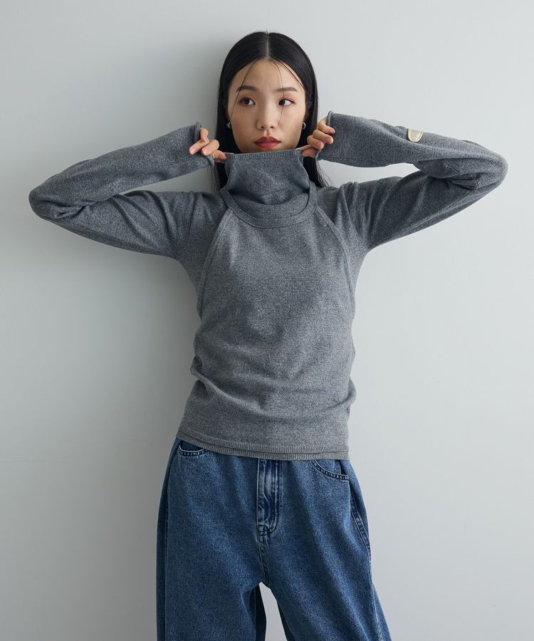 AnriettMusee「ハイネックニット+ホルターネックニット」|ニット・セーター|Gray