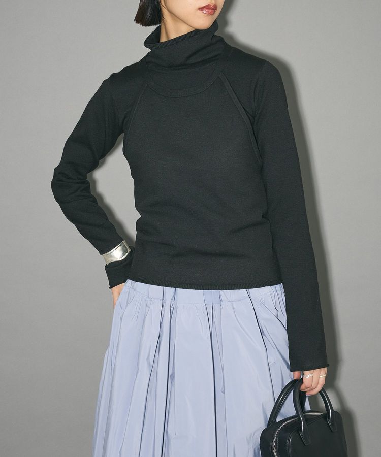 AnriettMusee「ハイネックニット+ホルターネックニット」|ニット・セーター|Black