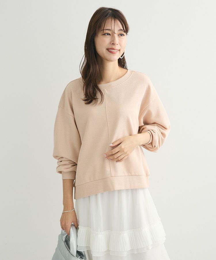 Green Parks「ショート丈ラメ裏毛ボートネックプルオーバー」|Tシャツ・カットソー|