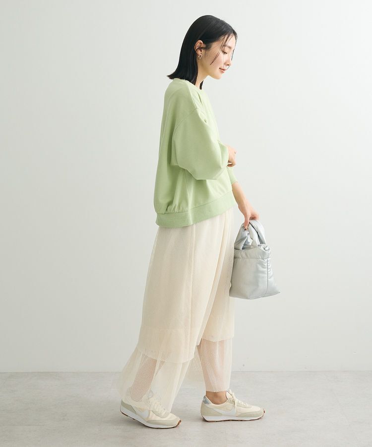 Green Parks「ショート丈ラメ裏毛ボートネックプルオーバー」|Tシャツ・カットソー|