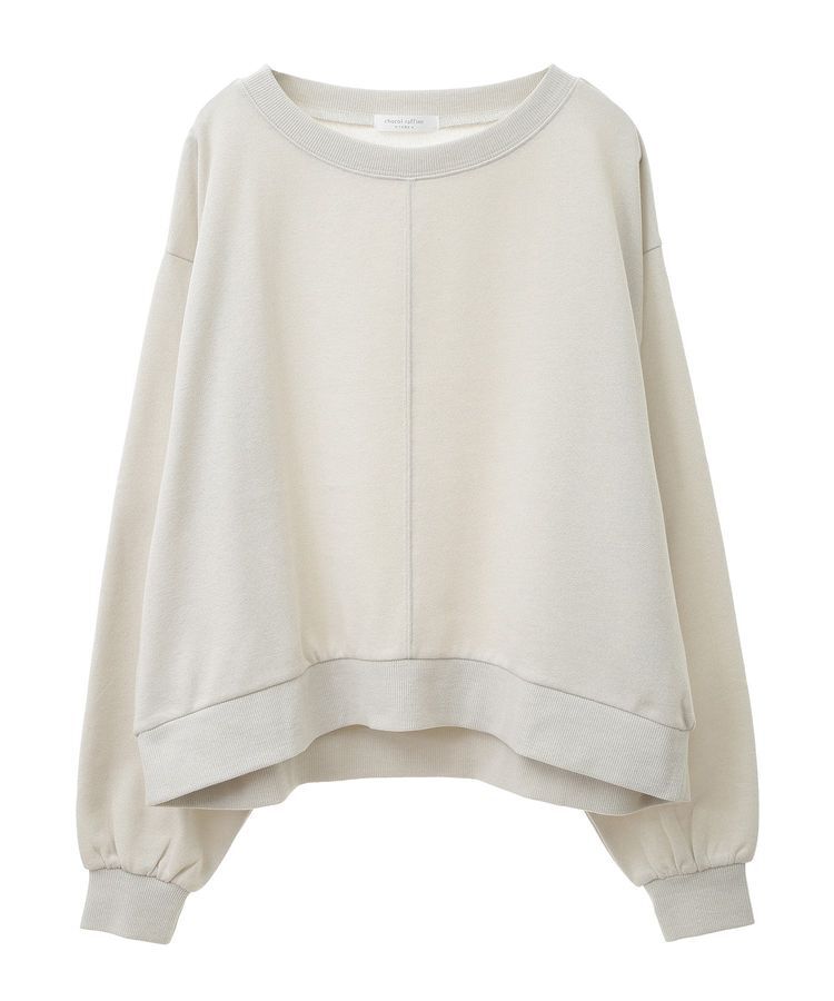 Green Parks「ショート丈ラメ裏毛ボートネックプルオーバー」|Tシャツ・カットソー|