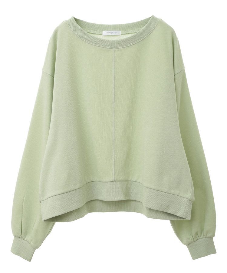 Green Parks「ショート丈ラメ裏毛ボートネックプルオーバー」|Tシャツ・カットソー|