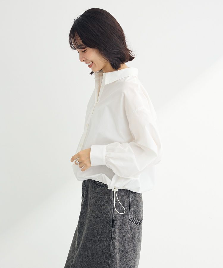 Green Parks「イージーケア裾ドロストシャツ」|シャツ・ブラウス|