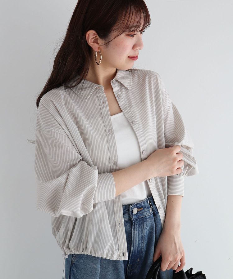 Green Parks「イージーケア裾ドロストシャツ」|シャツ・ブラウス|