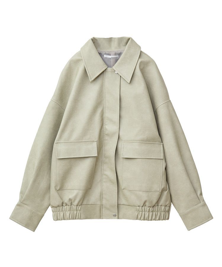 Green Parks「・ELENCARE DUE 合皮ステンカラーブルゾン」|ブルゾン・スタジャン|