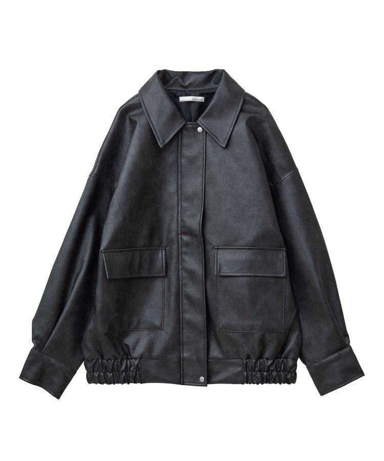 Green Parks「・ELENCARE DUE 合皮ステンカラーブルゾン」|ブルゾン・スタジャン|
