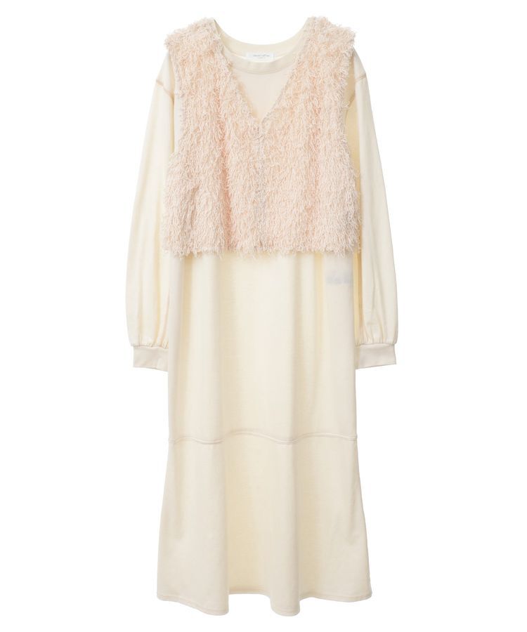 Green Parks「SET2点ベスト+配色ステッチワンピース」|ワンピース|