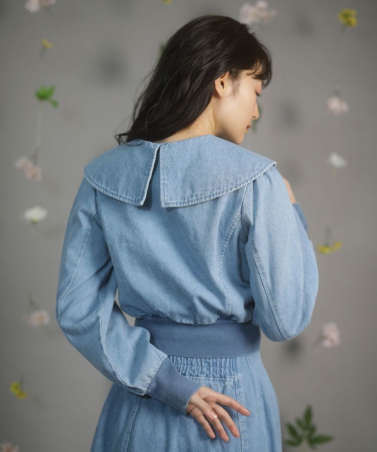 Green Parks「dazzlin 襟付きデニムショートzipブルゾン」|ブルゾン・スタジャン|