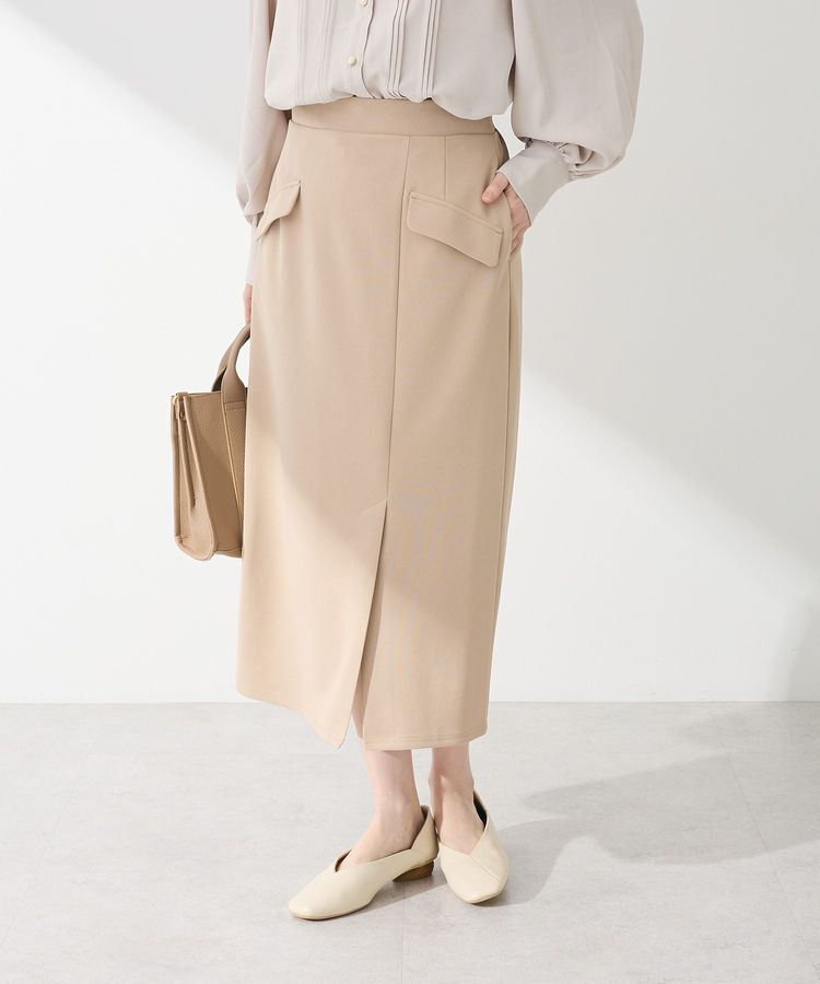 Green Parks「きれいシルエット フラップ付きナロースカート」|スカート|Beige