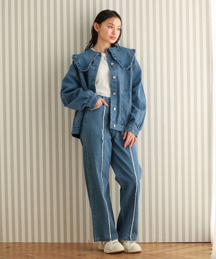 Green Parks「・DOUBLE FLAGS センターフリンジラインデニム」|デニム|