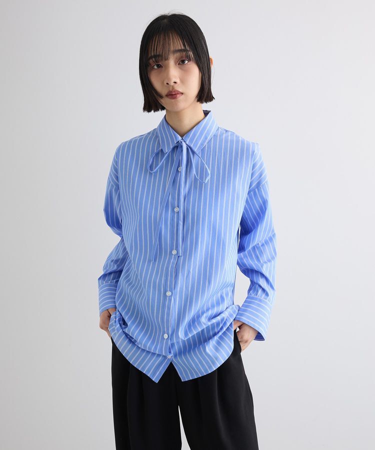 AnriettMusee「ボウタイシャツ」|シャツ・ブラウス|Stripe