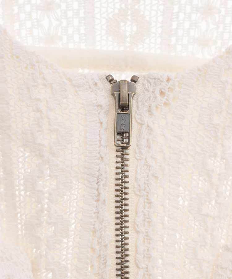 Green Parks「インド綿 レースシャツブルゾン」|カーディガン|