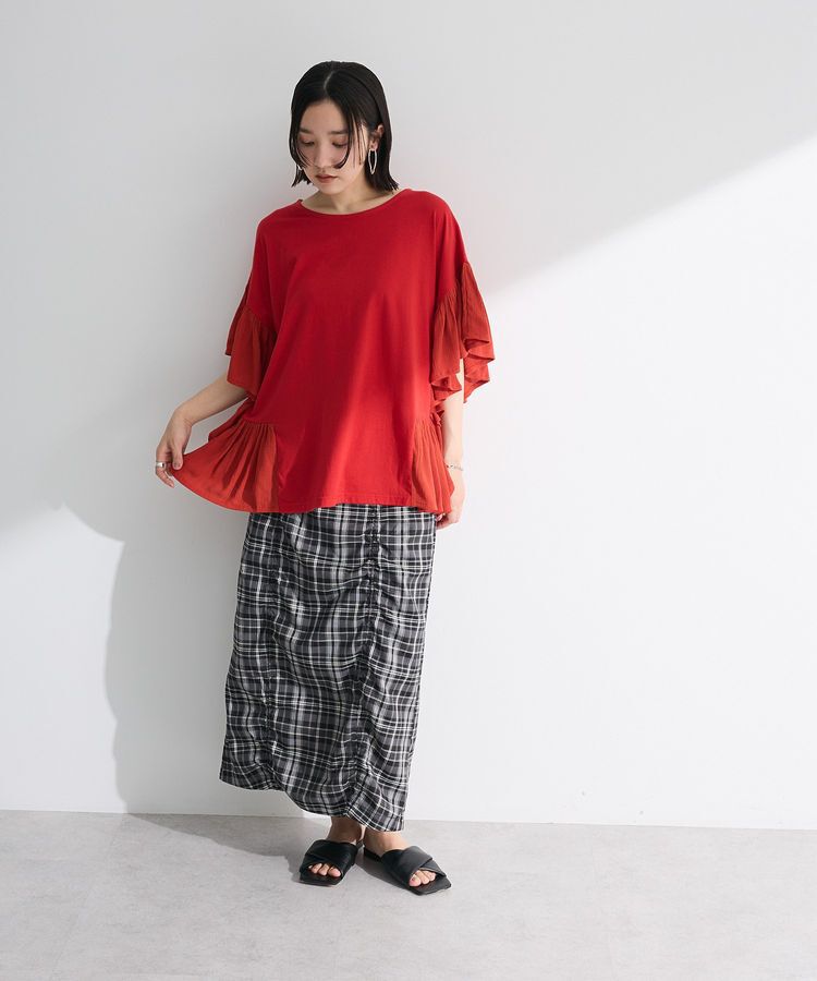 Green Parks「袖フレアドッキングカットプルオーバー」|Tシャツ・カットソー|