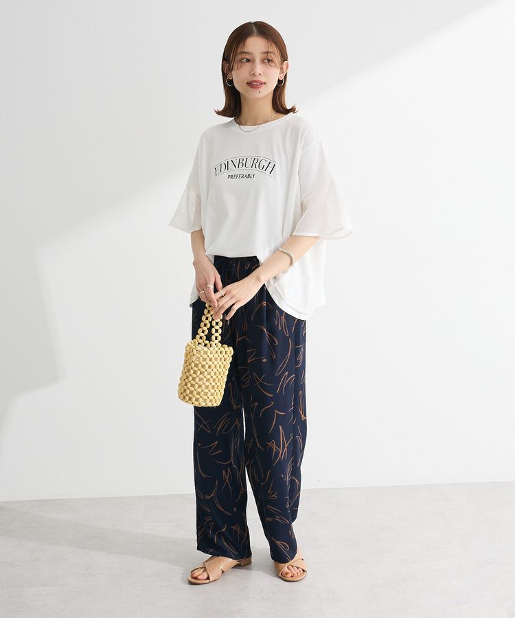 Green Parks「袖メッシュドッキングロゴプルオーバー」|Tシャツ・カットソー|