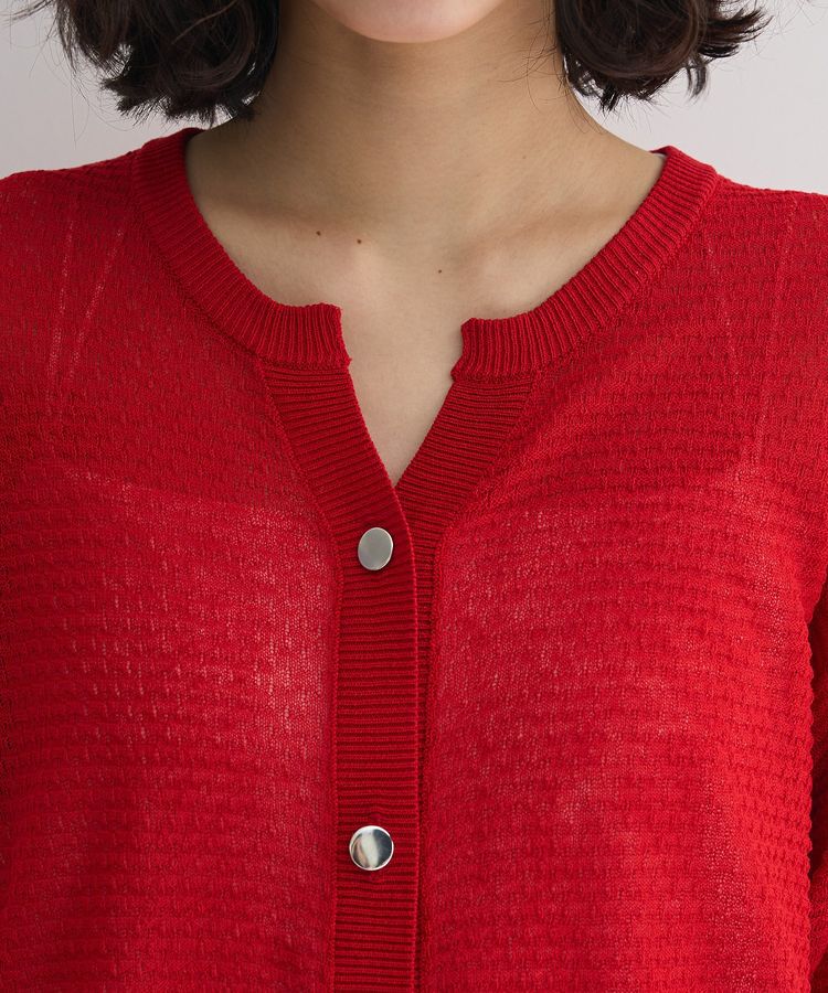 Green Parks「スキッパー半袖ニットカーディガン」|カーディガン|