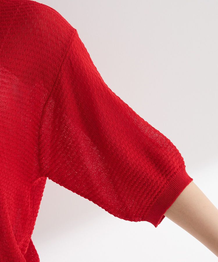 Green Parks「スキッパー半袖ニットカーディガン」|カーディガン|