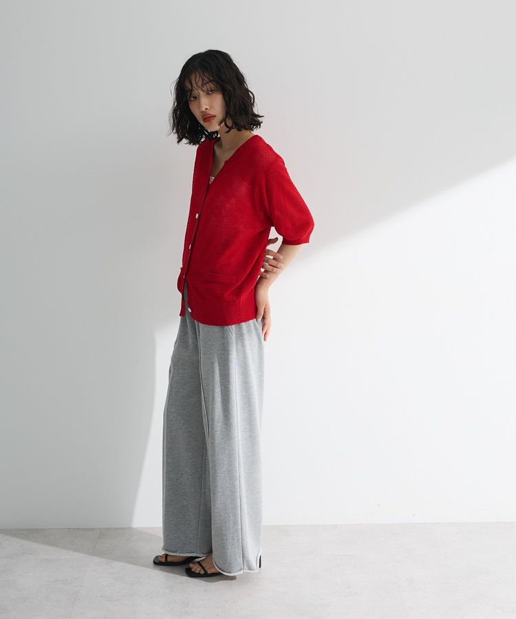 Green Parks「スキッパー半袖ニットカーディガン」|カーディガン|