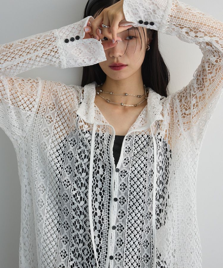 AnriettMusee「2WAYリボン付きレースシャツ」|シャツ・ブラウス|