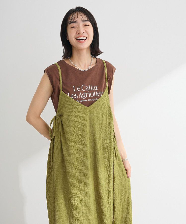 Green Parks「表面感脇リボンキャミワンピース」|ワンピース|