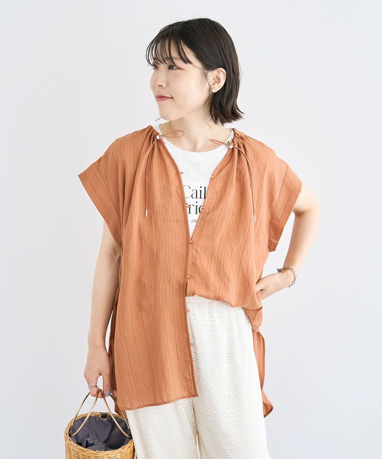 Green Parks「ドロストネックフレンチスリーブブラウス」|シャツ・ブラウス|