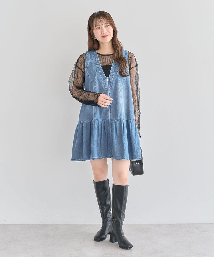 Green Parks「・SUGAR SPOON W-ZIPデニムミニワンピ」|ワンピース|Indigo