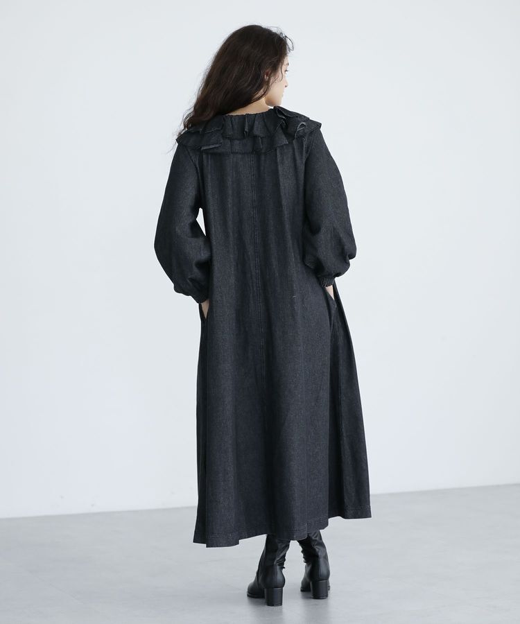 Green Parks「■ESCAR デニムラッフルカラーワンピース」|ワンピース|