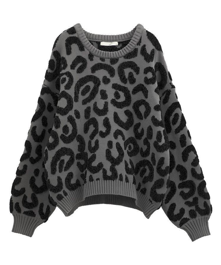 Green Parks「・furry rate レオパードジャカードニット」|ニット・セーター|