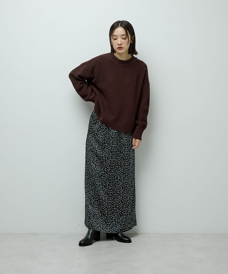 Green Parks「すっきり見えシルエットサテンナロースカート」|タイト|